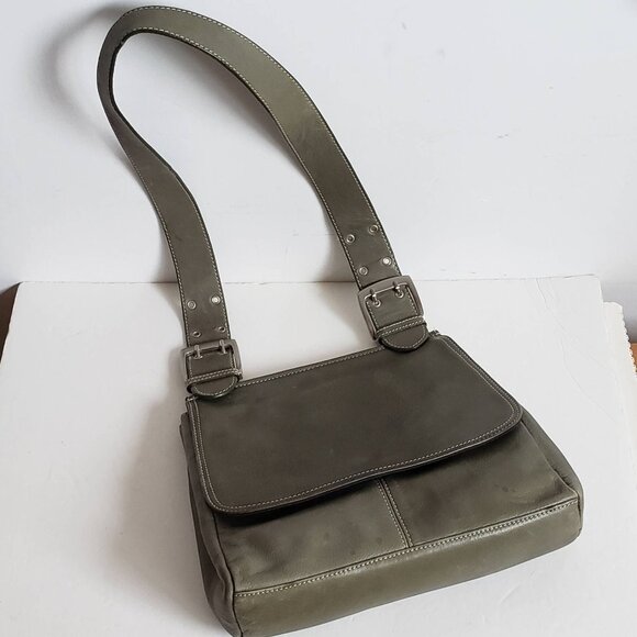 Olive Leather TIGNANELLO Saddle Bag Shoulder Purse - Picture 7 of 15